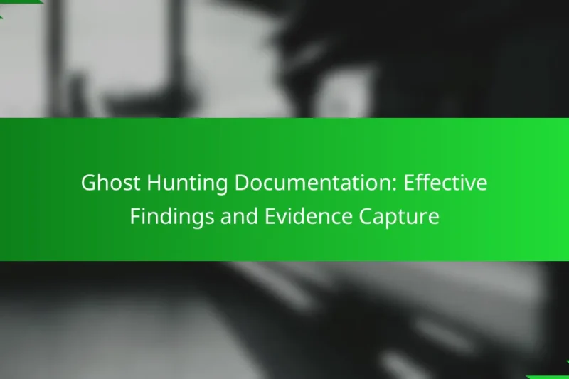 Ghost Hunting Documentation: Effective Findings and Evidence Capture