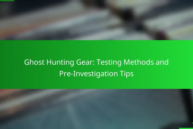 Ghost Hunting Gear: Testing Methods and Pre-Investigation Tips