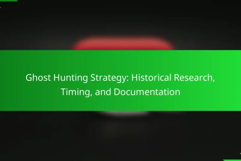 Ghost Hunting Strategy: Historical Research, Timing, and Documentation