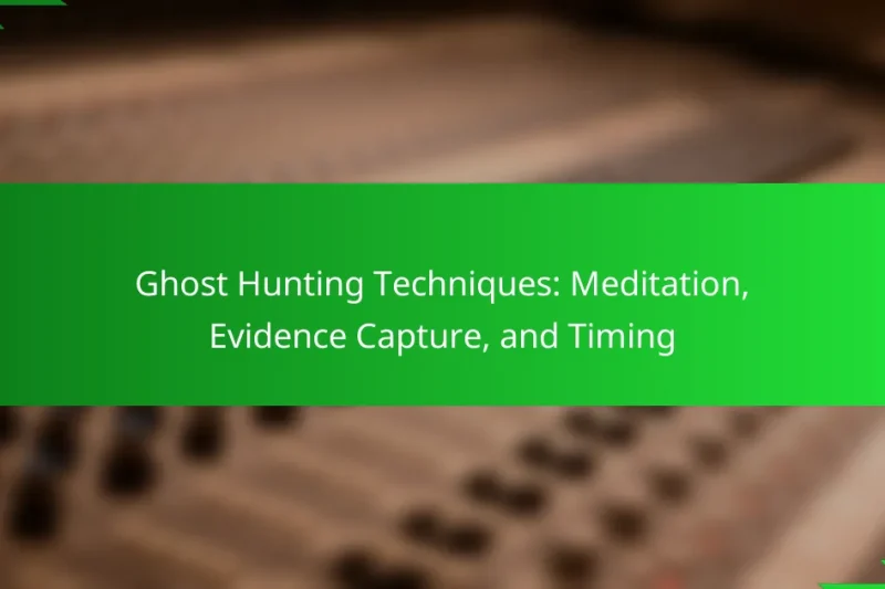 Ghost Hunting Techniques: Meditation, Evidence Capture, and Timing