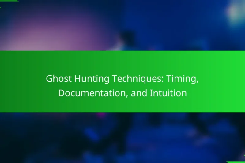 Ghost Hunting Techniques: Timing, Documentation, and Intuition