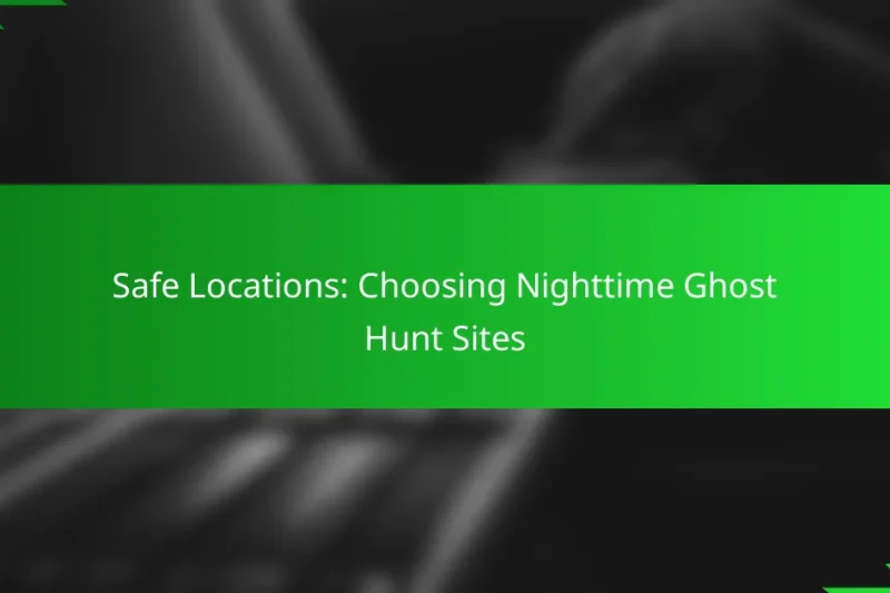 Safe Locations: Choosing Nighttime Ghost Hunt Sites