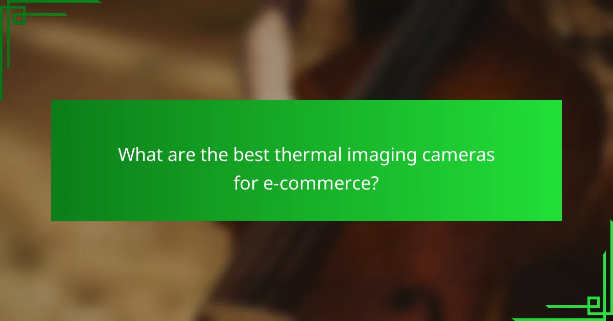 What are the best thermal imaging cameras for e-commerce?