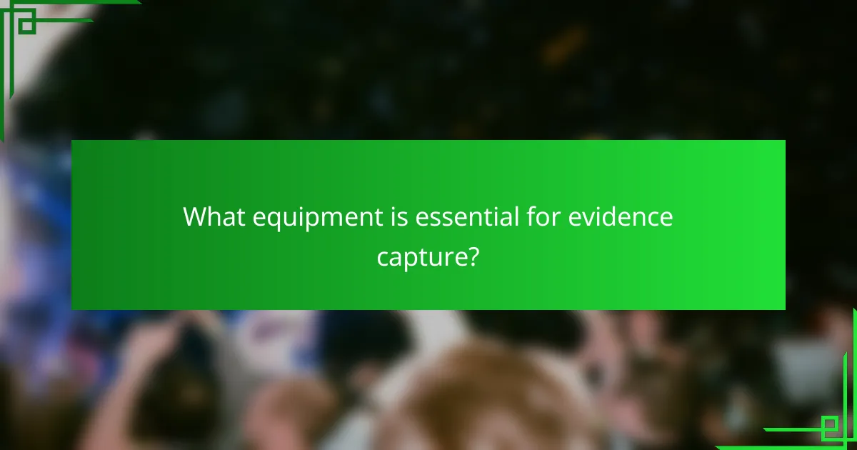 What equipment is essential for evidence capture?